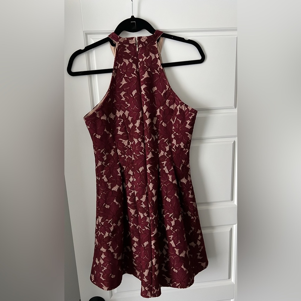 Elegant Burgundy Lace Dress